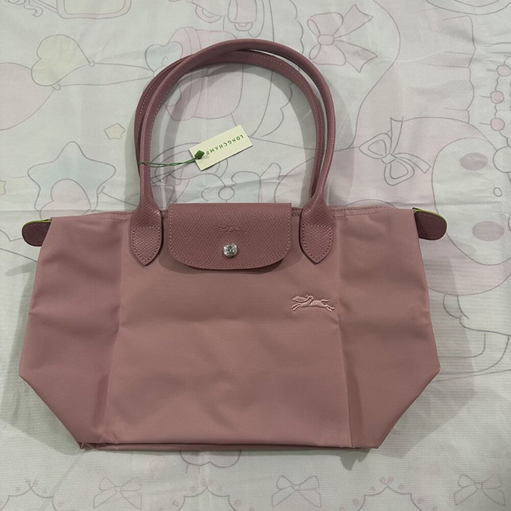 Longchamp Le Pliage Pink Foldable Canvas Underarm Tote Bag